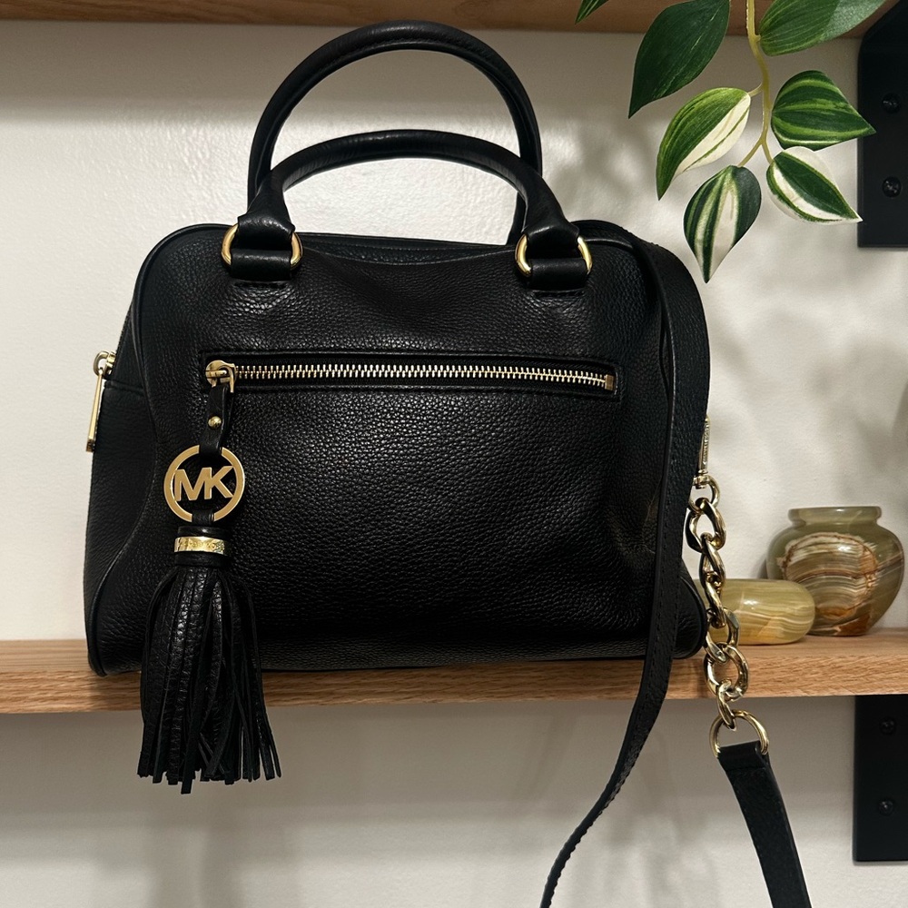 Michael Kors Black Satchel with Gold Hardware LIKE NEW